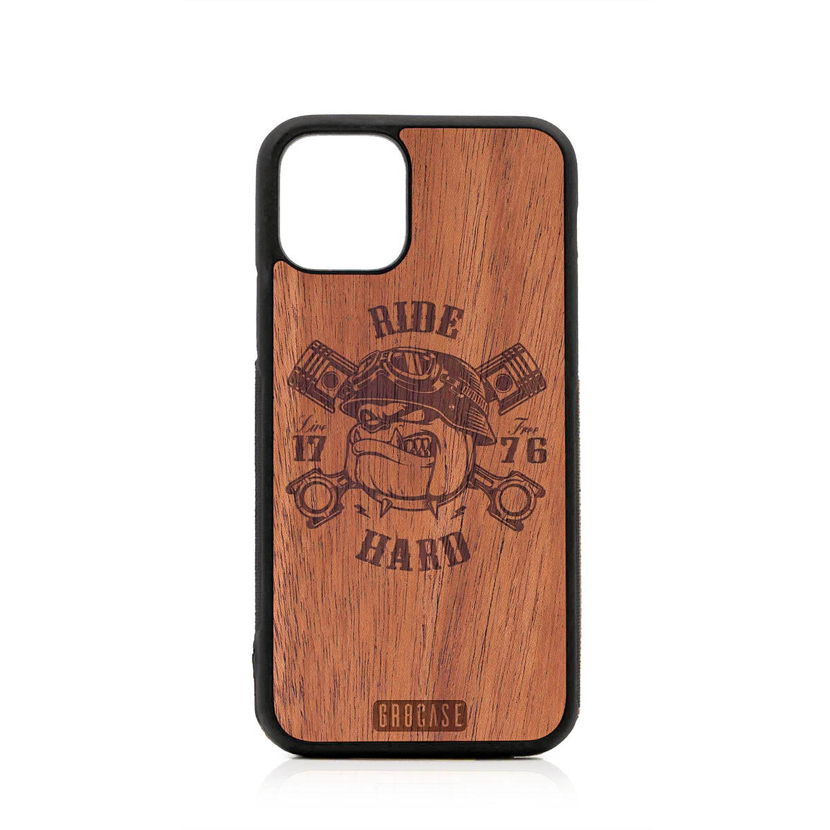 Ride Hard Live Free (Biker Dog) Design Wood Case For iPhone 11 Pro by GR8CASE