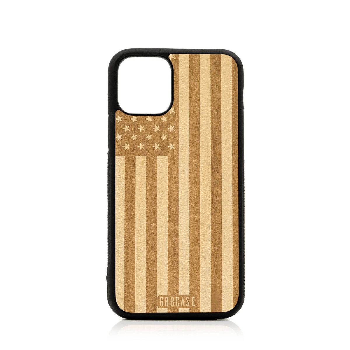 USA Flag Design Wood Case For iPhone 11 Pro