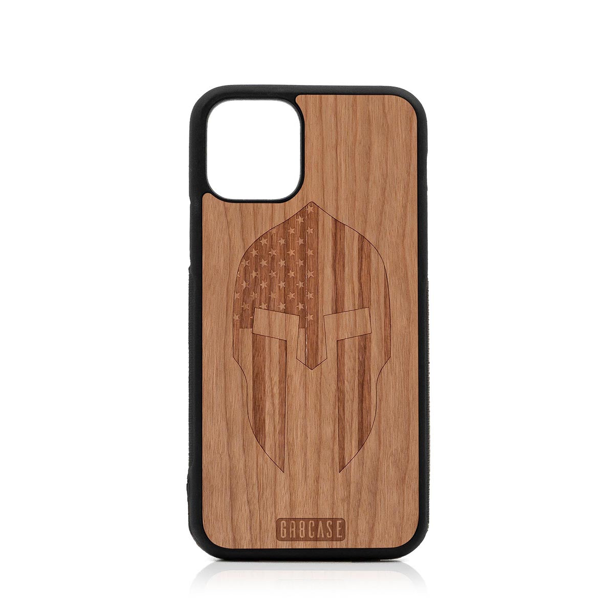 USA Spartan Helmet Design Wood Case For iPhone 11 Pro
