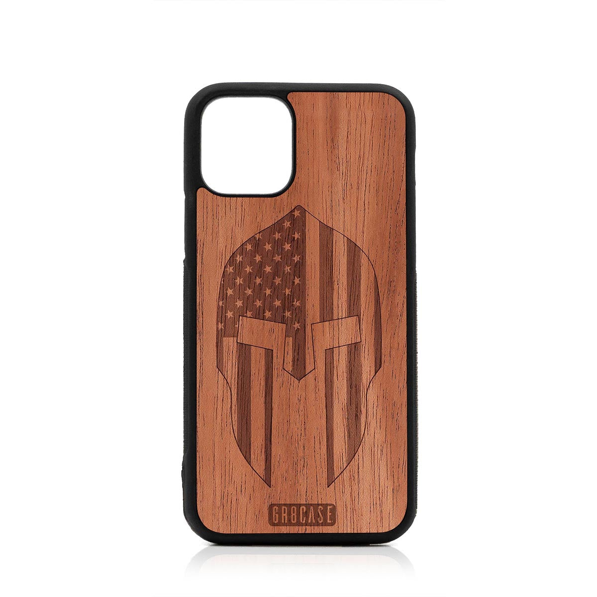 USA Spartan Helmet Design Wood Case For iPhone 11 Pro