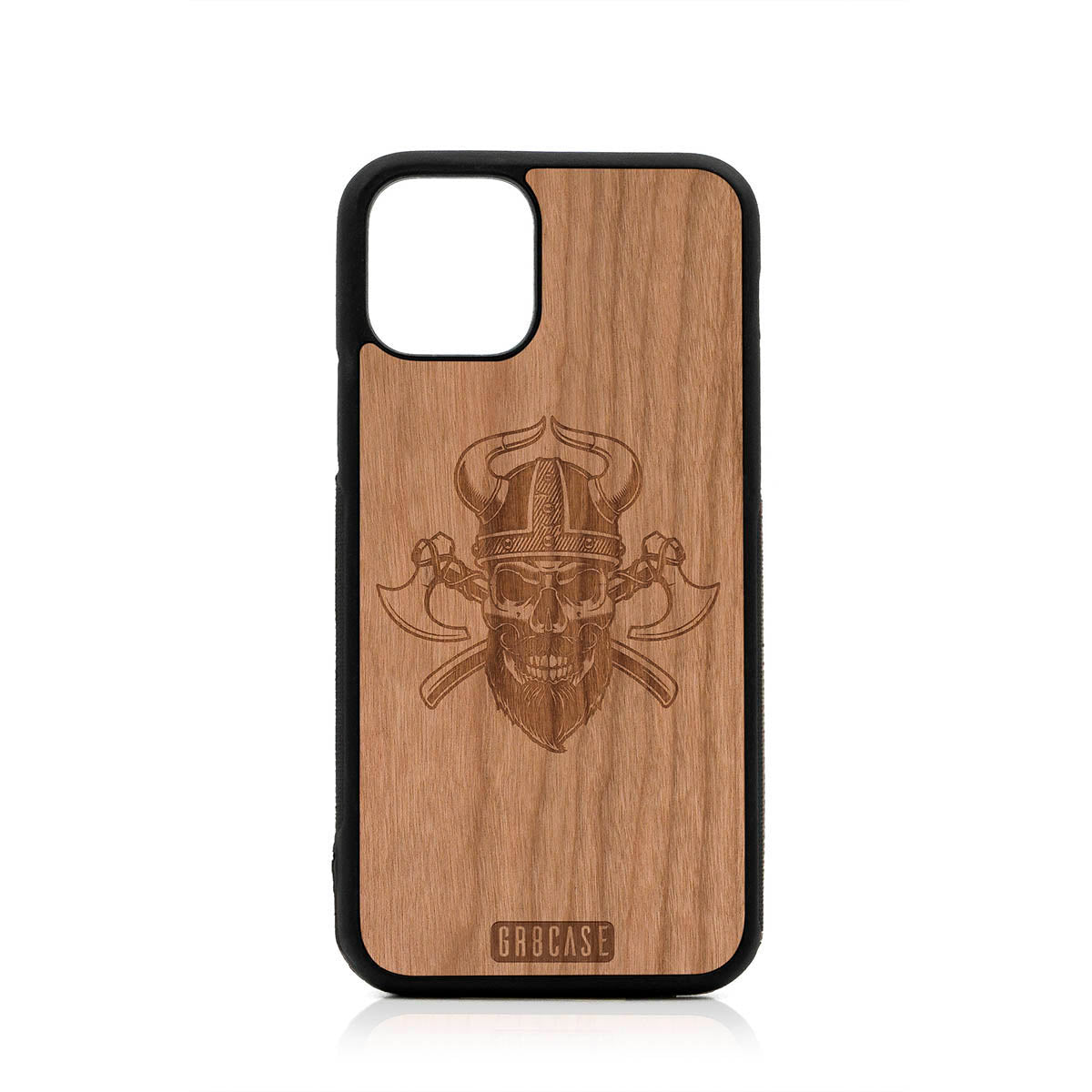 Viking Skull Design Wood Case For iPhone 11 Pro