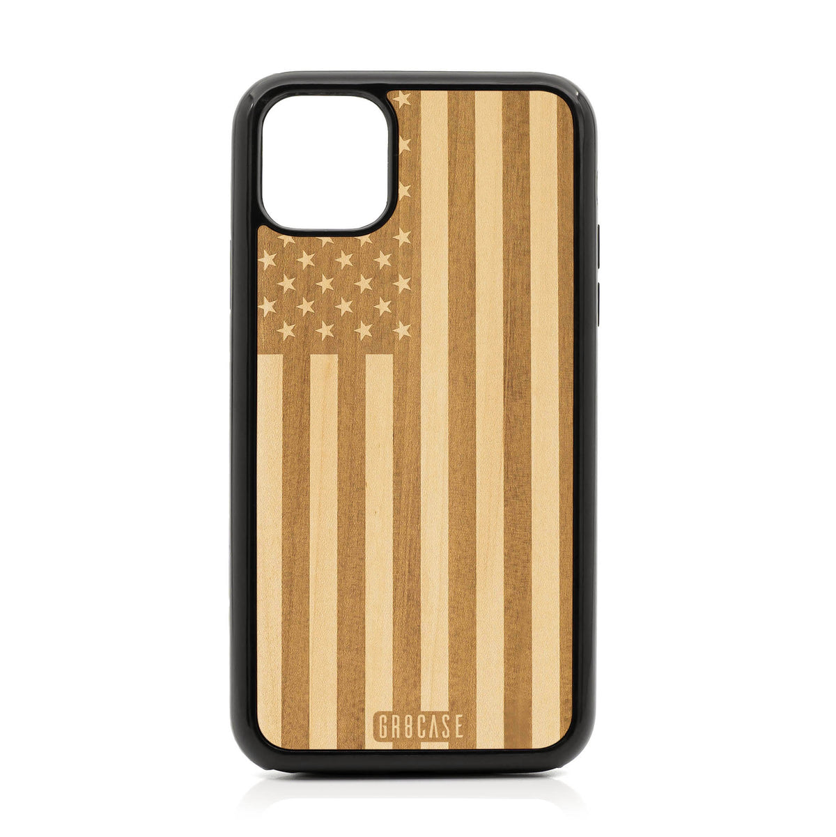 USA Flag Design Wood Case For iPhone 11 Pro Max