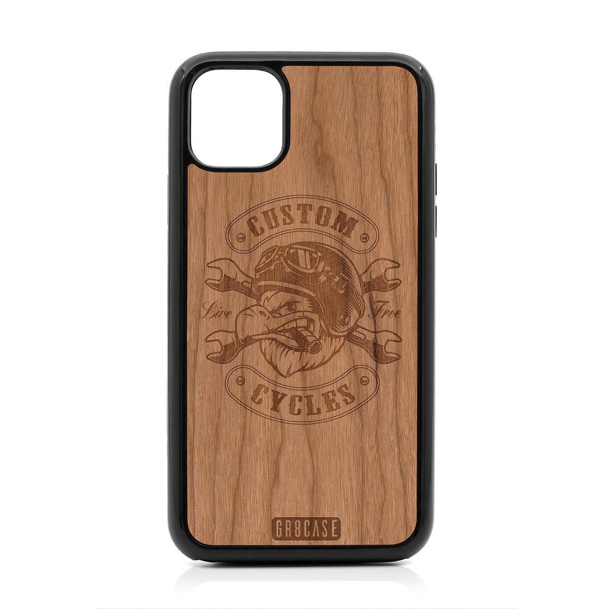 Custom Cycles Live Free (Biker Eagle) Design Wood Case For iPhone 11 Pro Max by GR8CASE