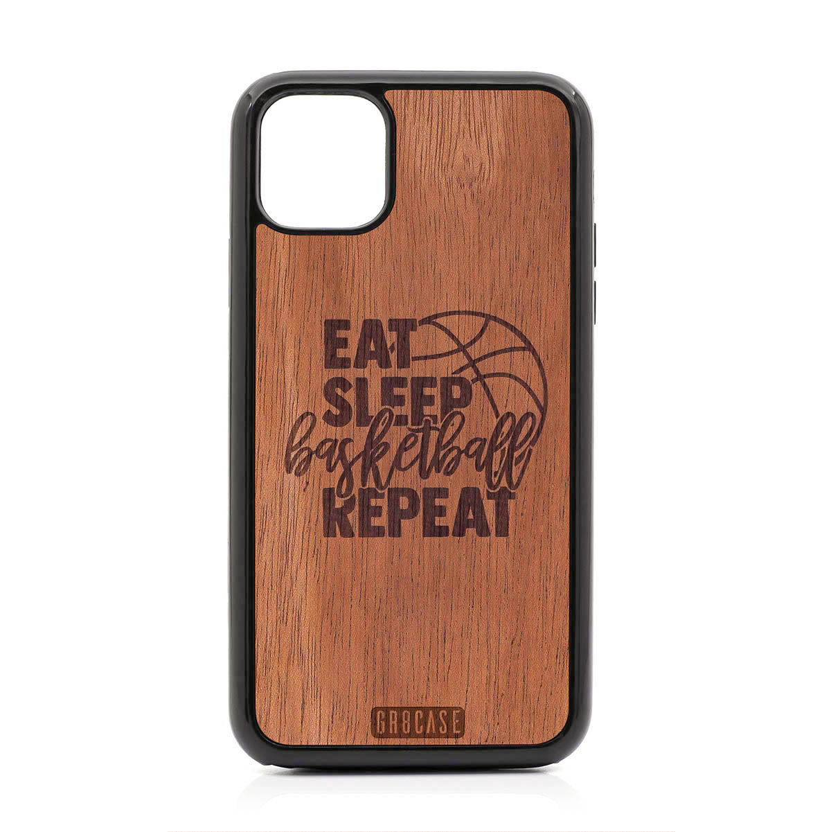 Eat Sleep Basketball Repeat Design Wood Case For iPhone 11 Pro Max