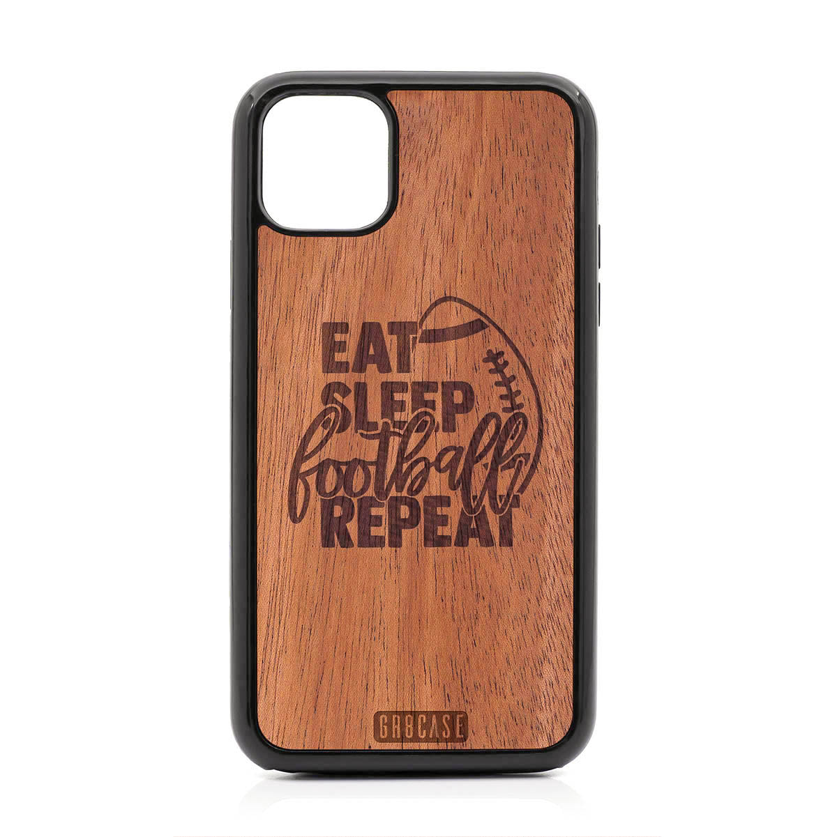 Eat Sleep Football Repeat Design Wood Case For iPhone 11 Pro Max