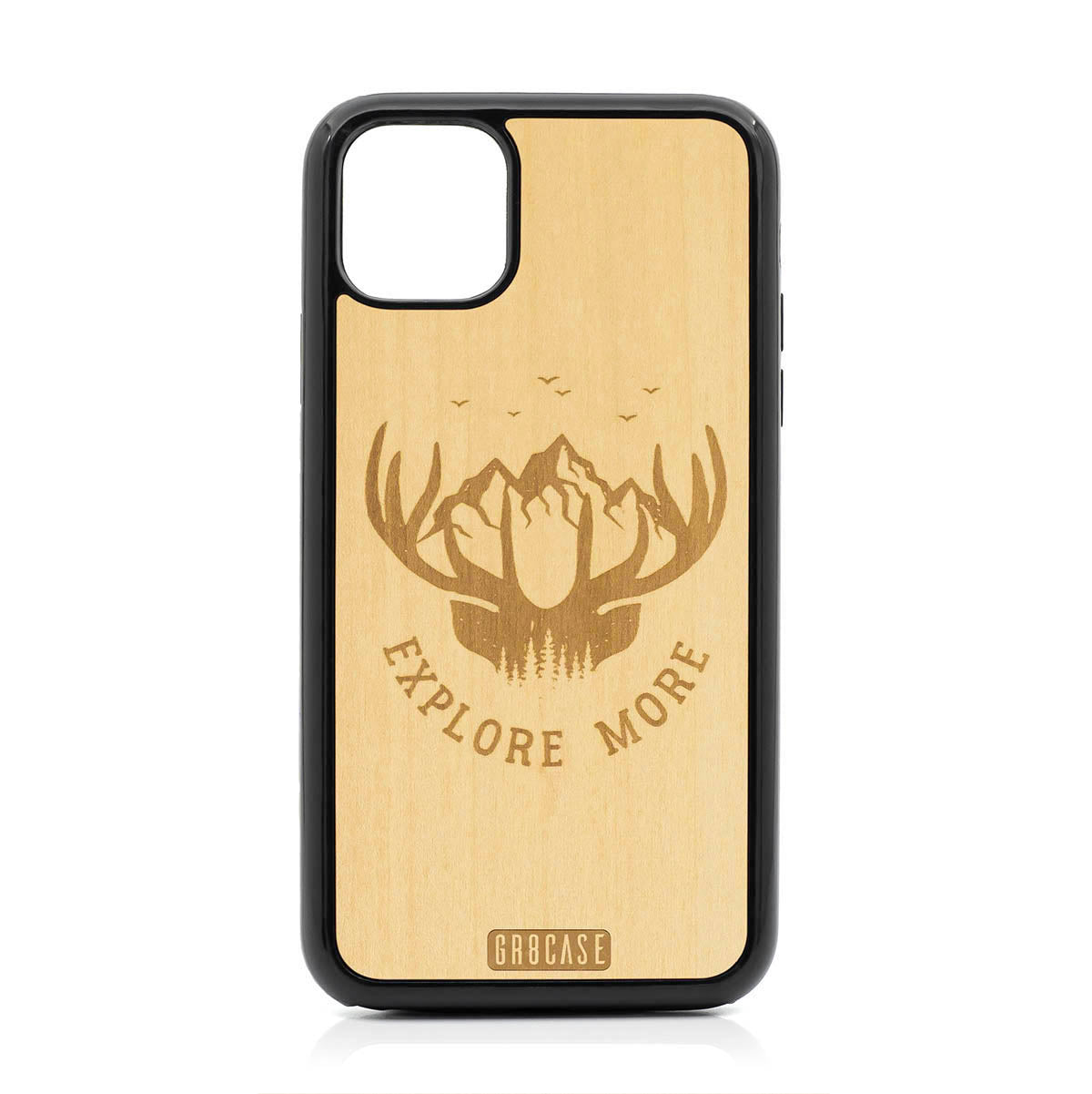 Explore More (Forest, Mountains &amp; Antlers) Design Wood Case For iPhone 11 Pro Max by GR8CASE