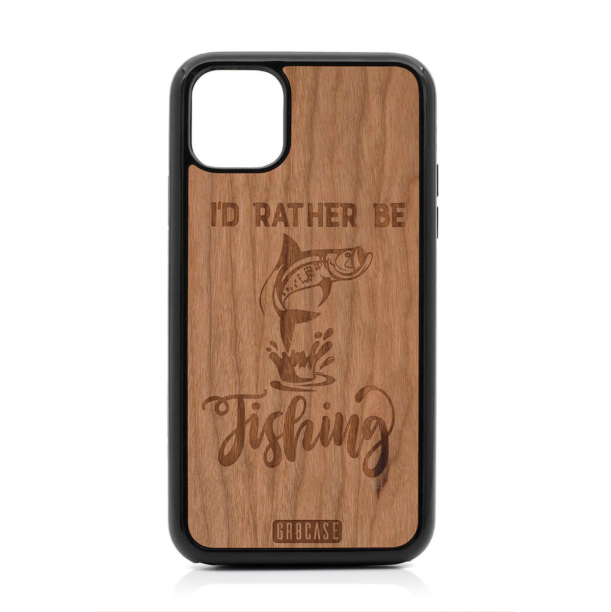 I&#39;D Rather Be Fishing Design Wood Case For iPhone 11 Pro Max