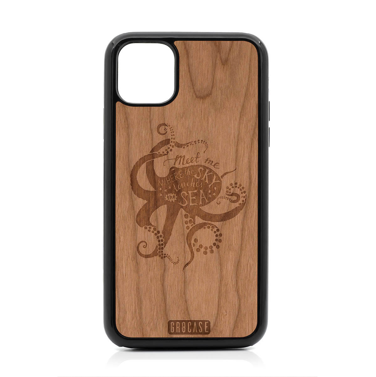 Meet Me Where The Sky Touches The Sea (Octopus) Design Wood Case For iPhone 11 Pro Max