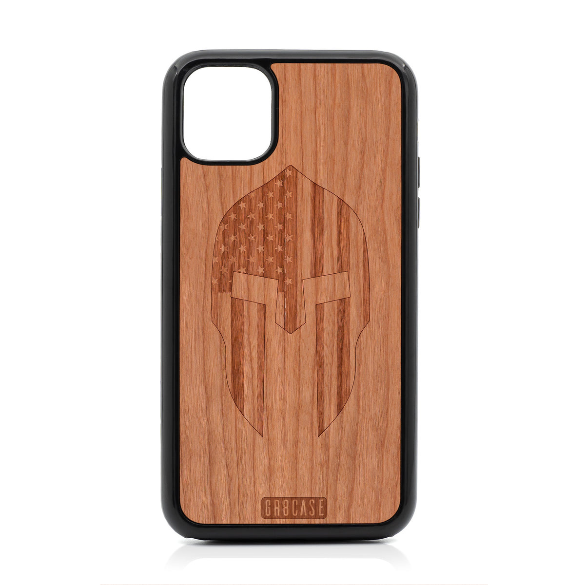 USA Spartan Helmet Design Wood Case For iPhone 11 Pro Max