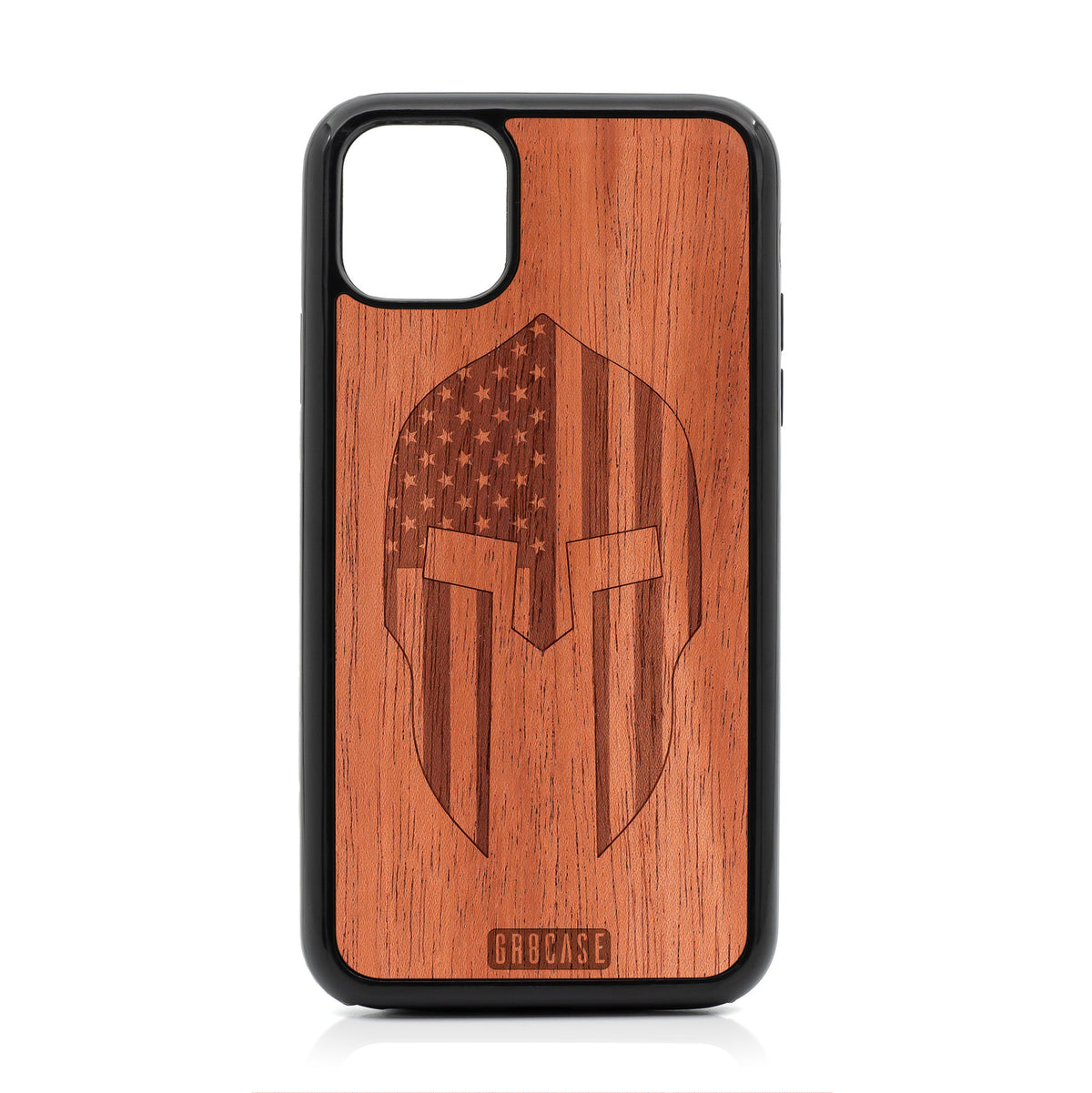 USA Spartan Helmet Design Wood Case For iPhone 11 Pro Max
