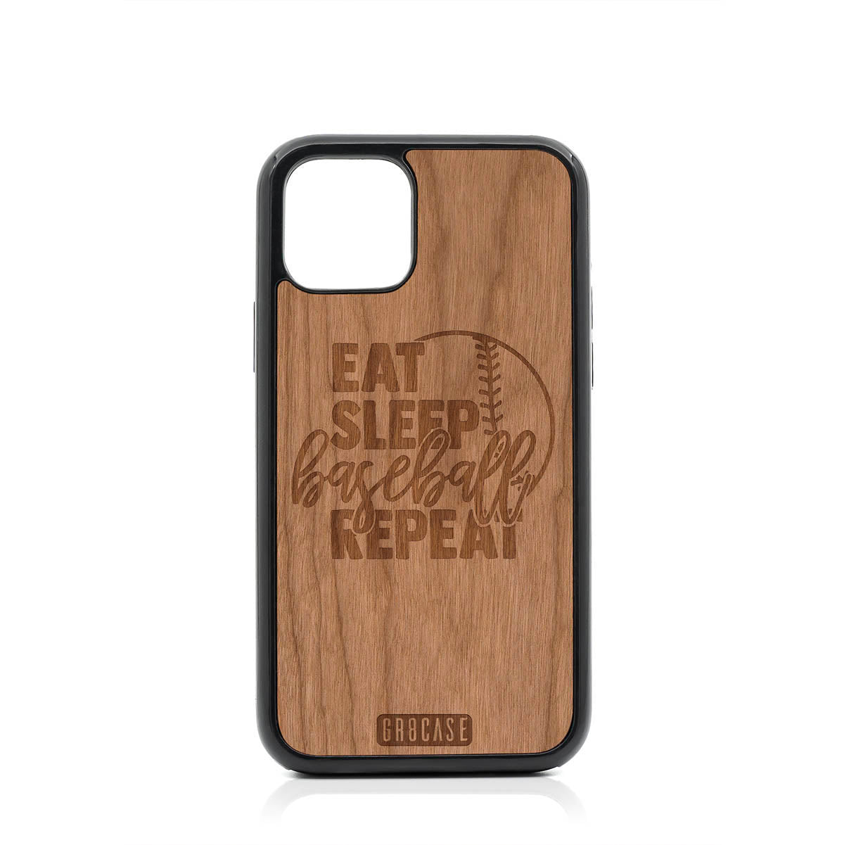 Eat Sleep Baseball Repeat Design Wood Case For iPhone 11 Pro