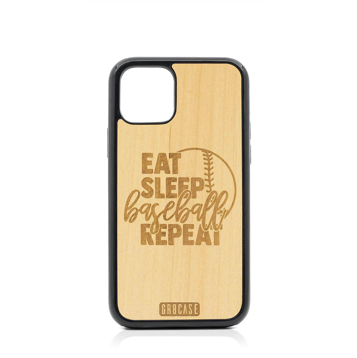 Eat Sleep Baseball Repeat Design Wood Case For iPhone 11 Pro