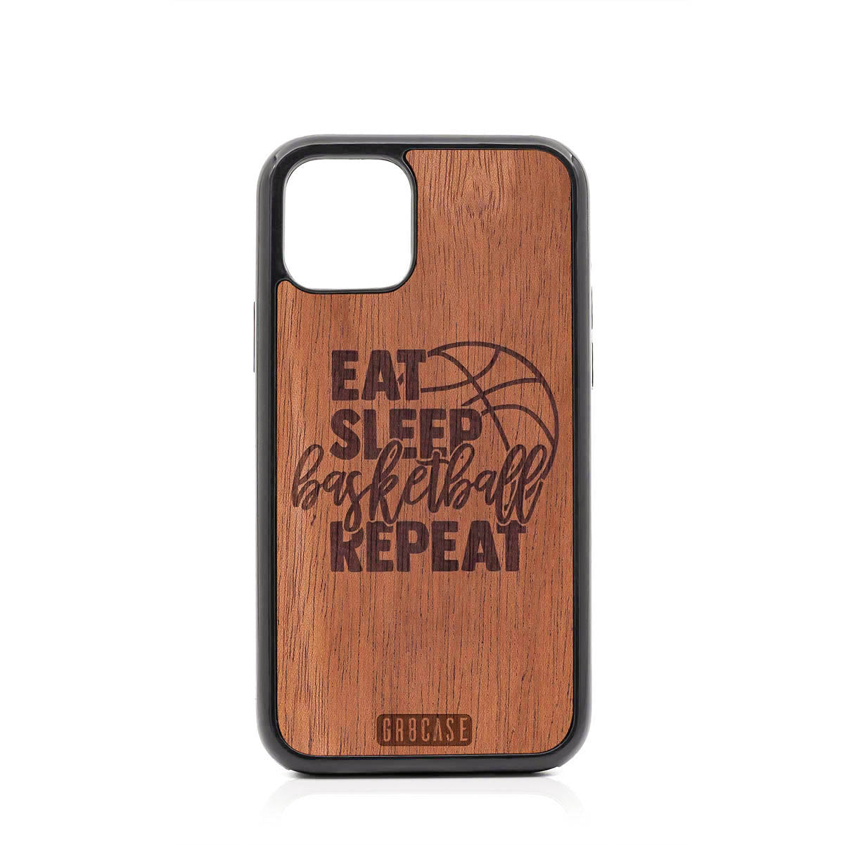 Eat Sleep Basketball Repeat Design Wood Case For iPhone 11 Pro