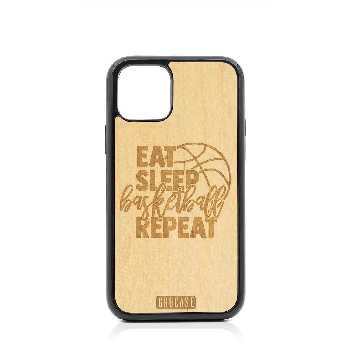 Eat Sleep Basketball Repeat Design Wood Case For iPhone 11 Pro