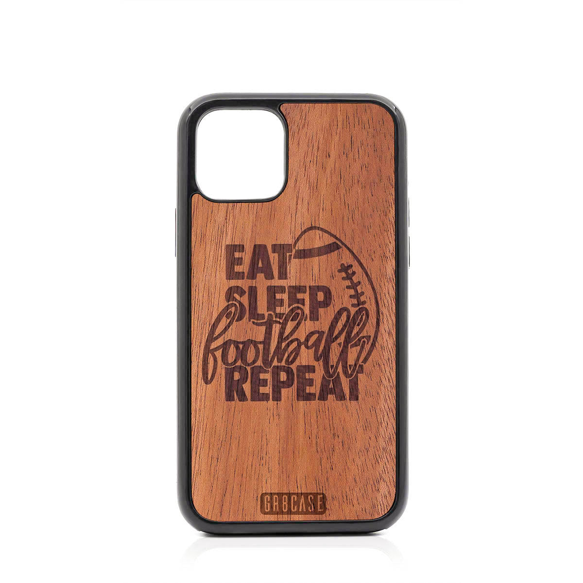 Eat Sleep Football Repeat Design Wood Case For iPhone 11 Pro