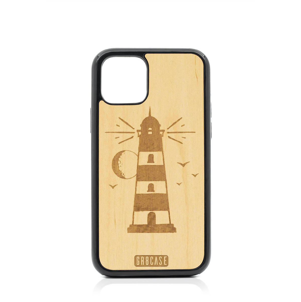 Midnight Lighthouse Design Wood Case For iPhone 11 Pro