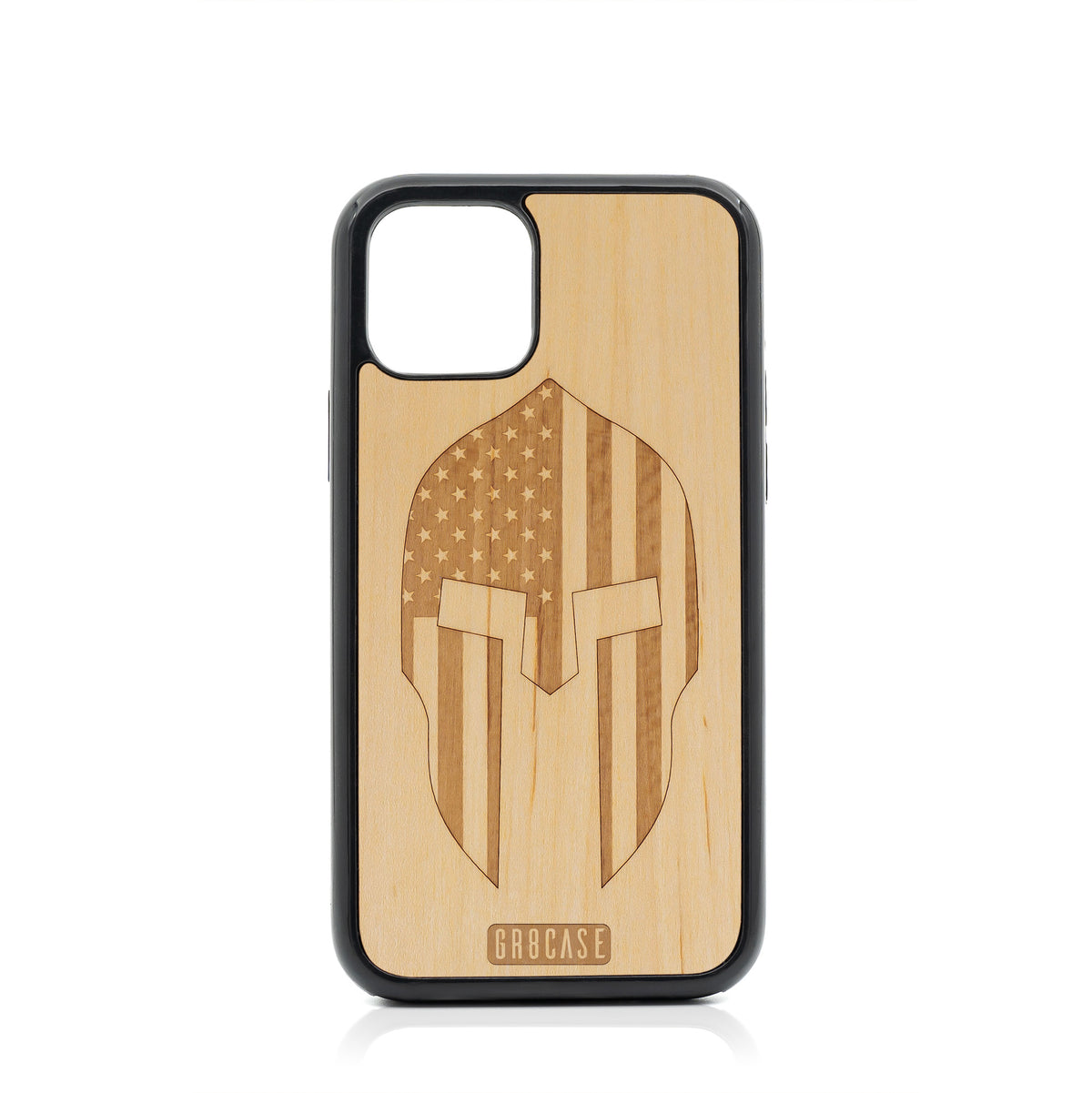 USA Spartan Helmet Design Wood Case For iPhone 11 Pro