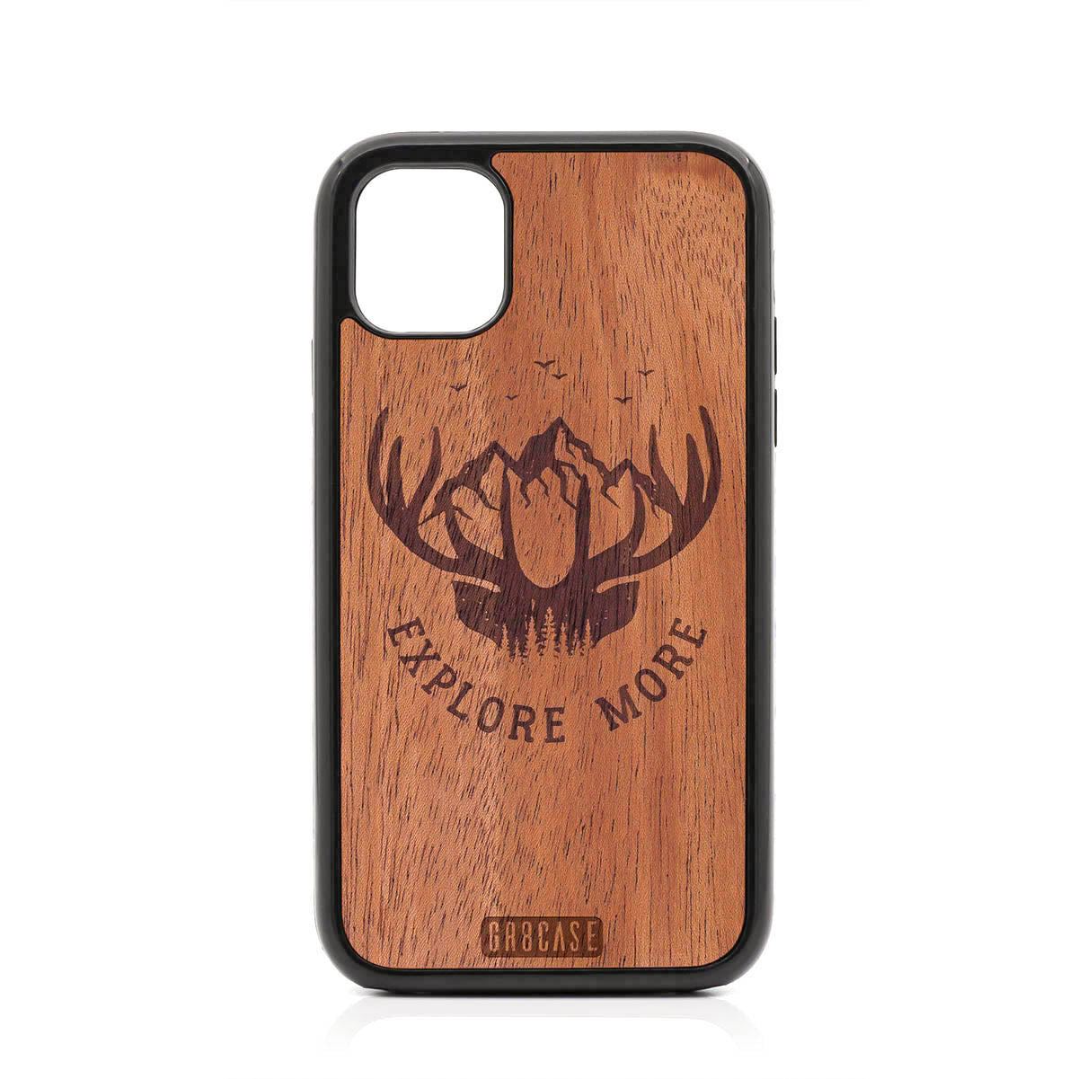 Explore More (Forest, Mountains &amp; Antlers) Design Wood Case For iPhone 11 by GR8CASE