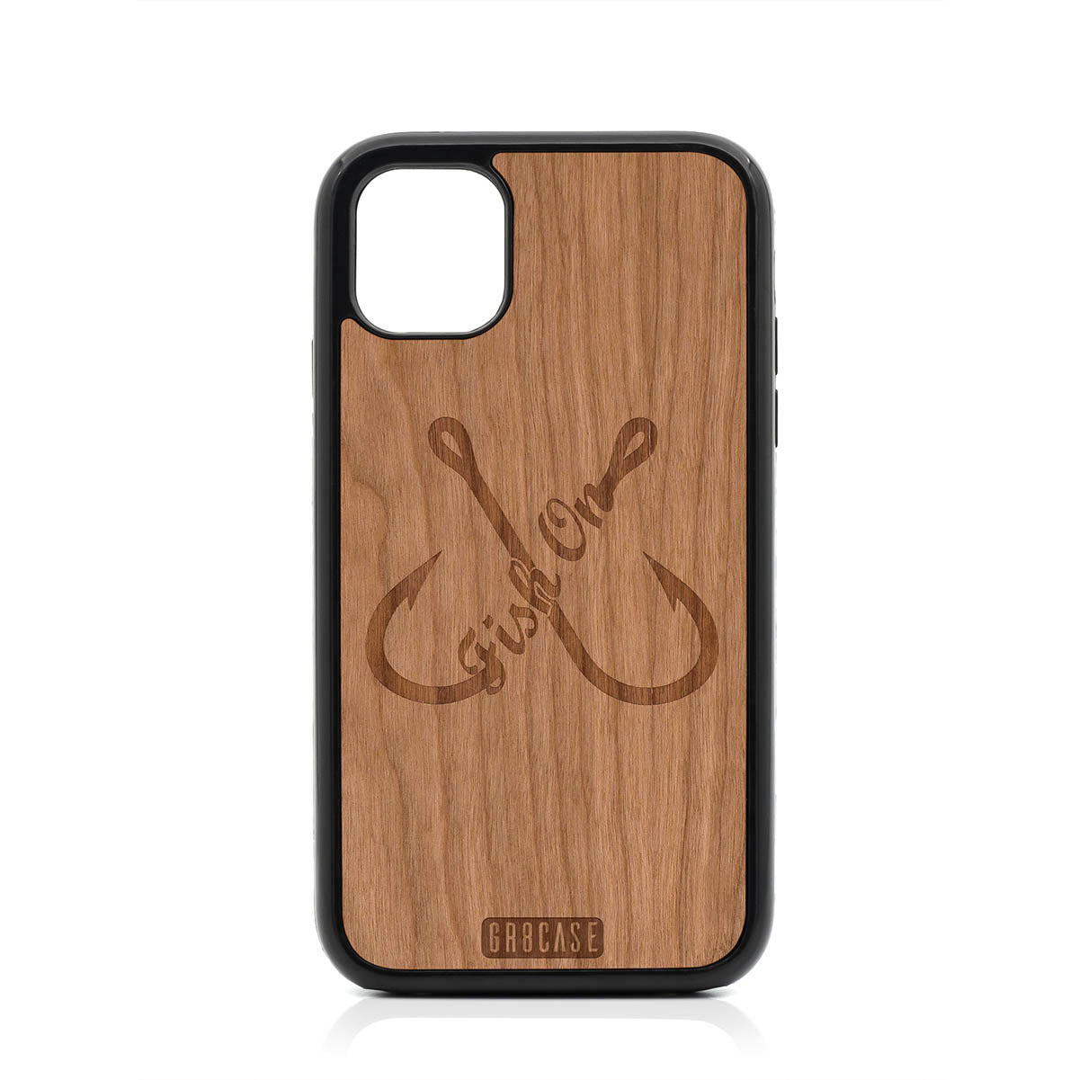 Fish On (Fish Hooks) Design Wood Case For iPhone 11 by GR8CASE
