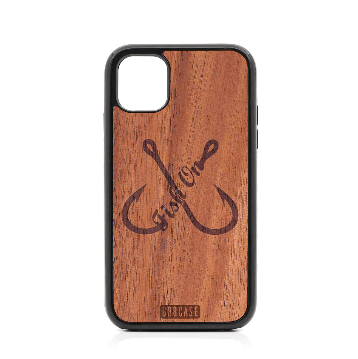 Fish On (Fish Hooks) Design Wood Case For iPhone 11 by GR8CASE