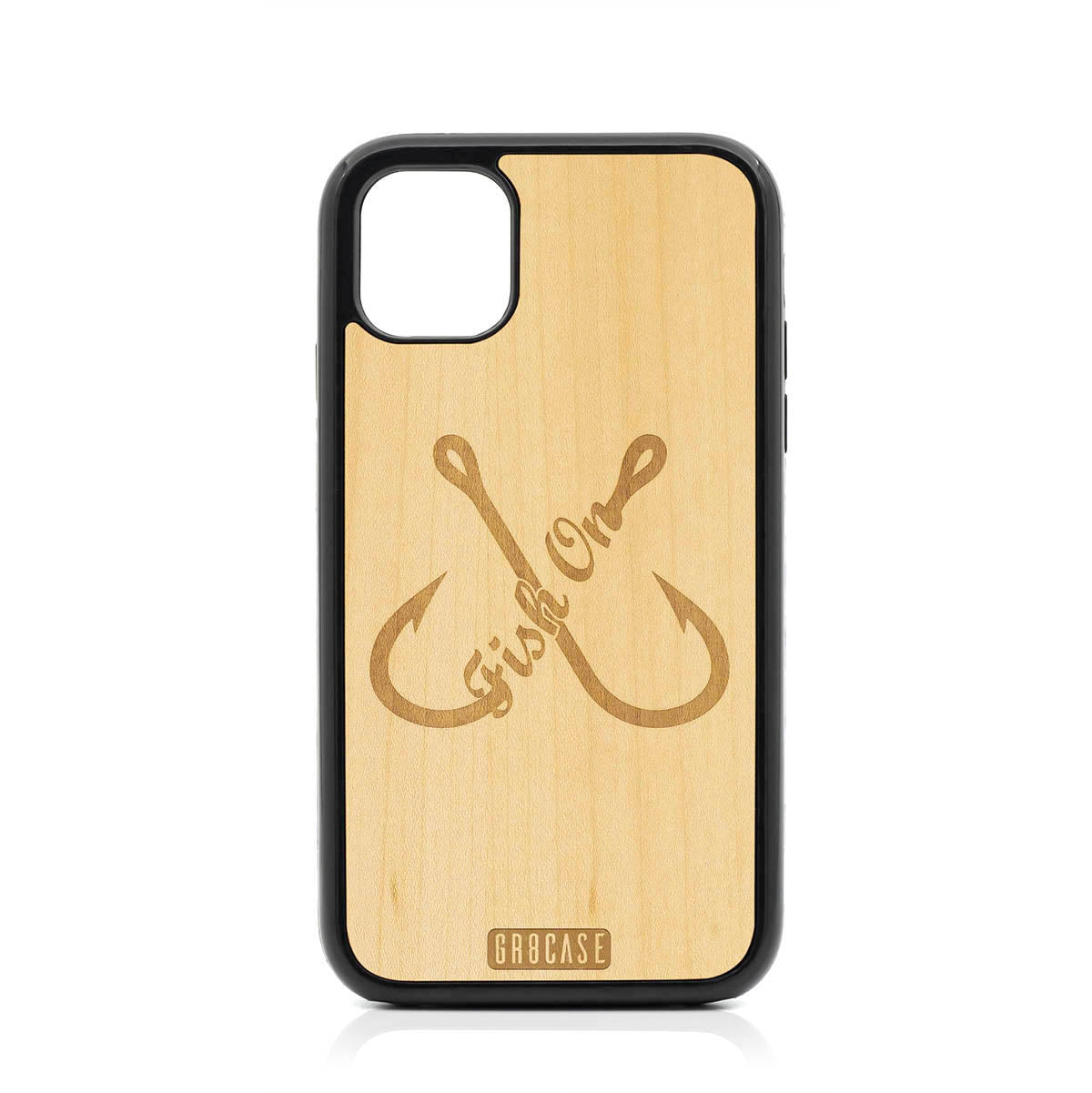Fish On (Fish Hooks) Design Wood Case For iPhone 11 by GR8CASE