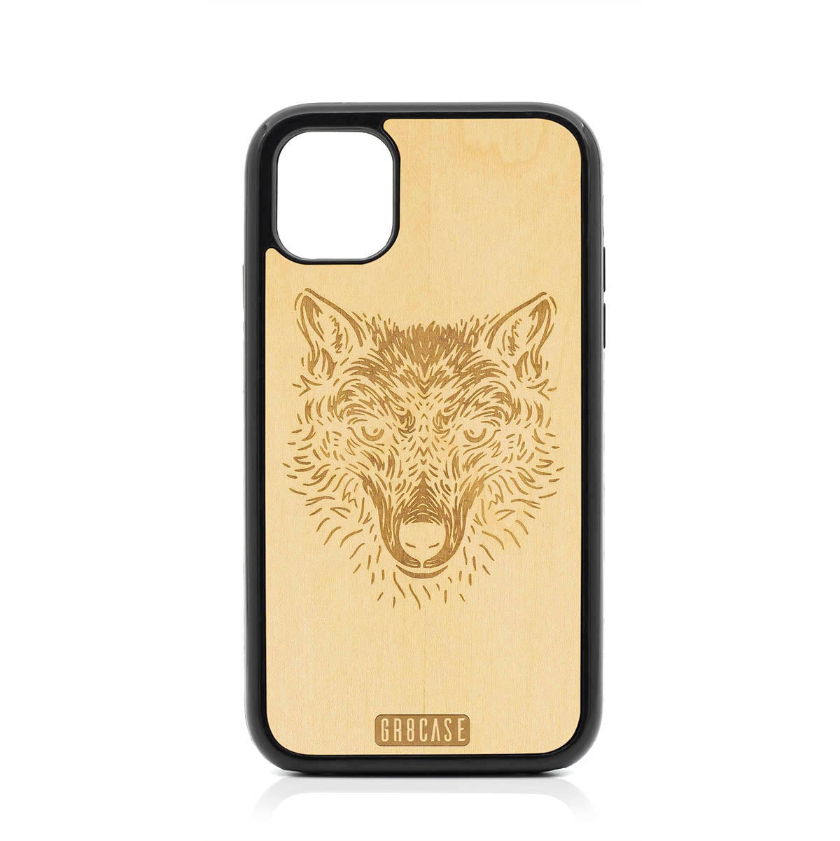 Furry Wolf Design Wood Case For iPhone 11