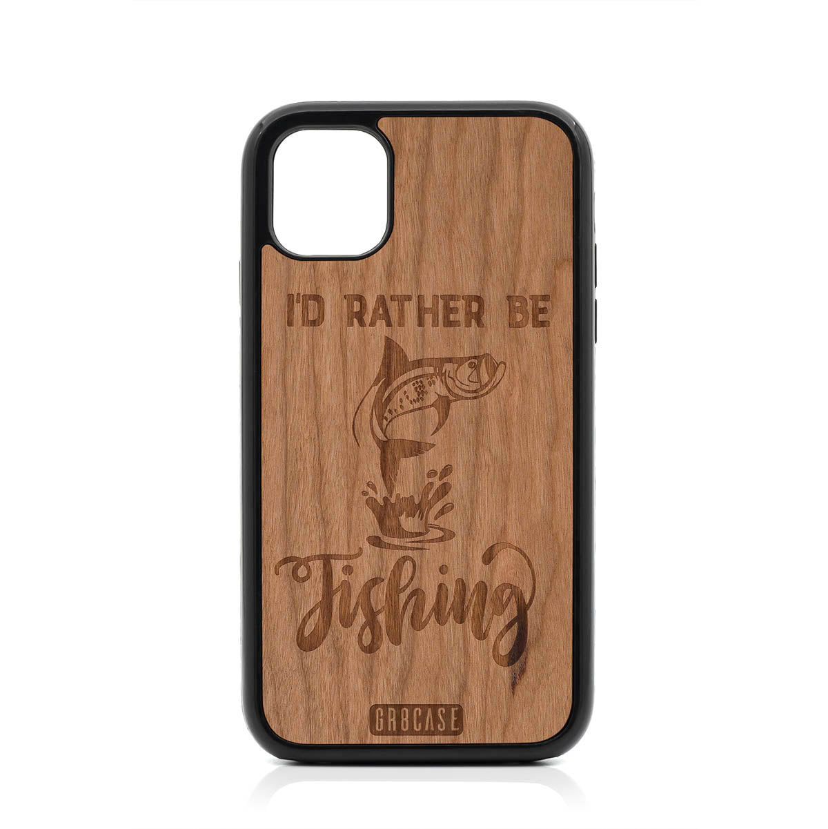 I&#39;D Rather Be Fishing Design Wood Case For iPhone 11