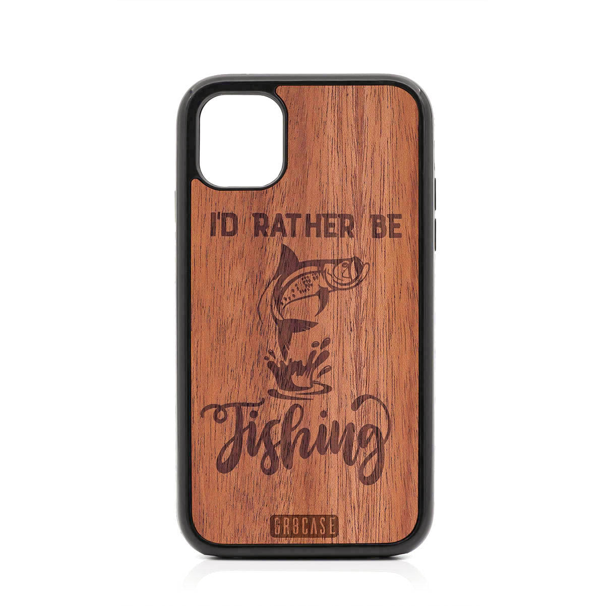 I&#39;D Rather Be Fishing Design Wood Case For iPhone 11