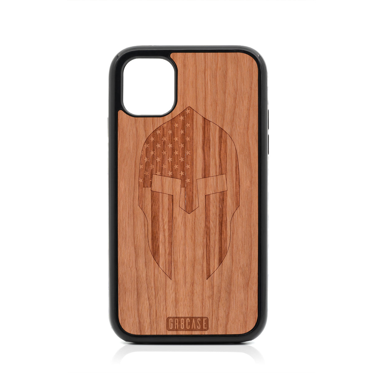 USA Spartan Helmet Design Wood Case For iPhone 11