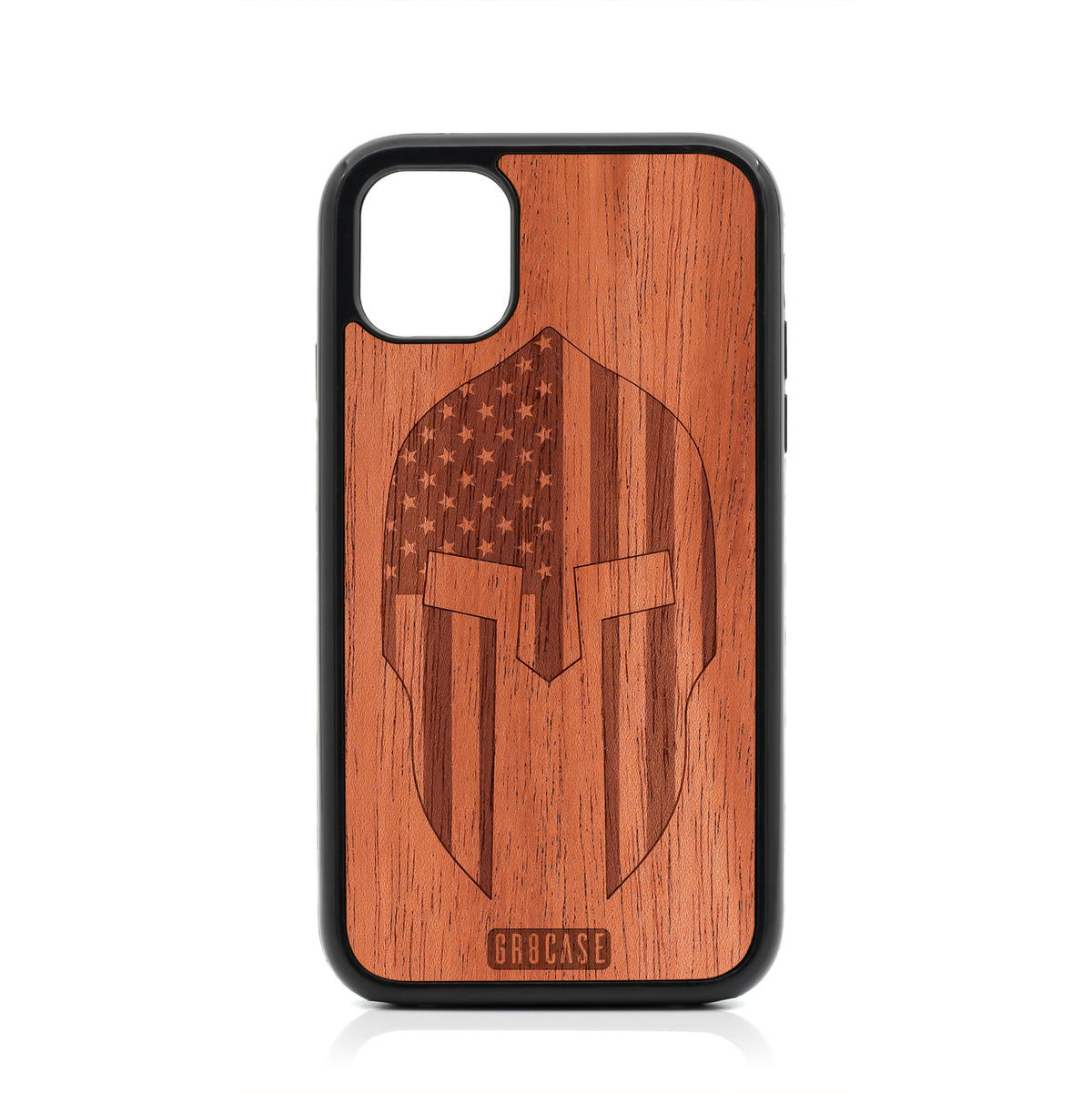 USA Spartan Helmet Design Wood Case For iPhone 11