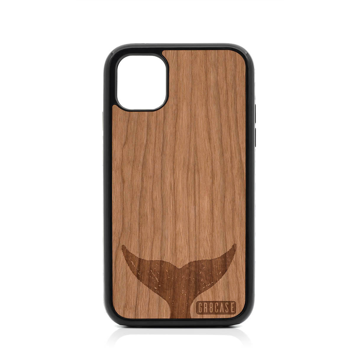 Whale Tail Design Wood Case For iPhone 11