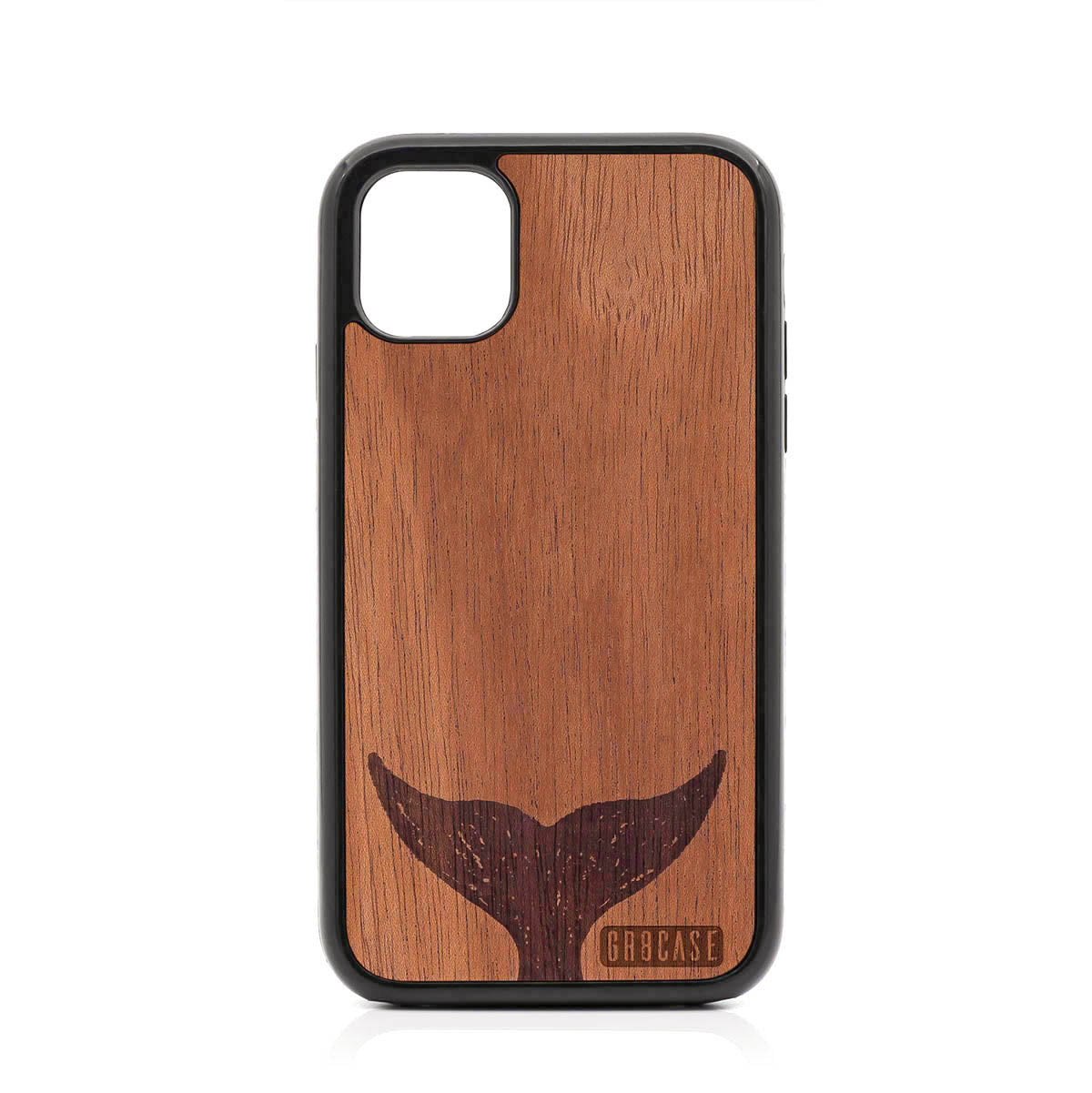 Whale Tail Design Wood Case For iPhone 11