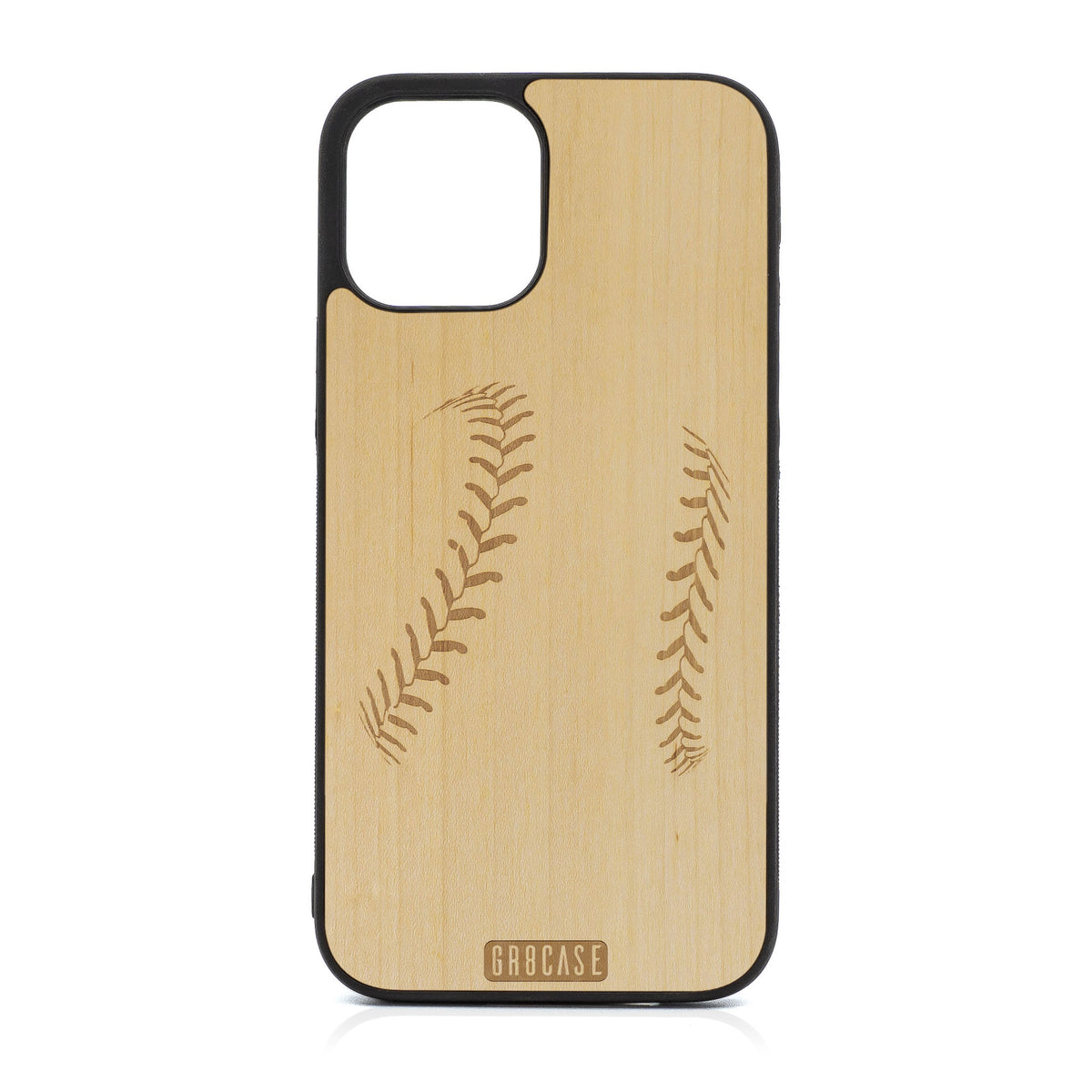 Baseball Stitches Design Wood Case For iPhone 12 Pro Max