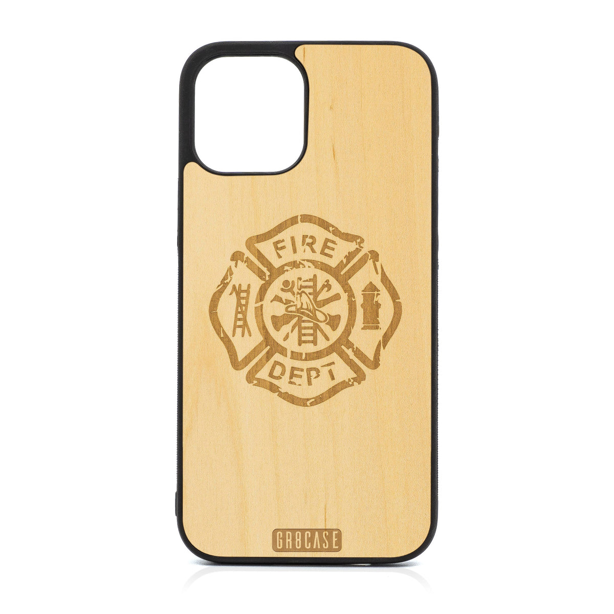 Fire Department Design Wood Case For iPhone 12 Pro Max