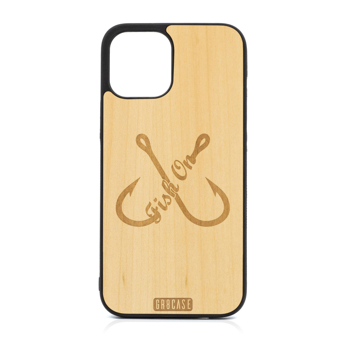 Fish On (Fish Hooks) Design Wood Case For iPhone 12 Pro Max