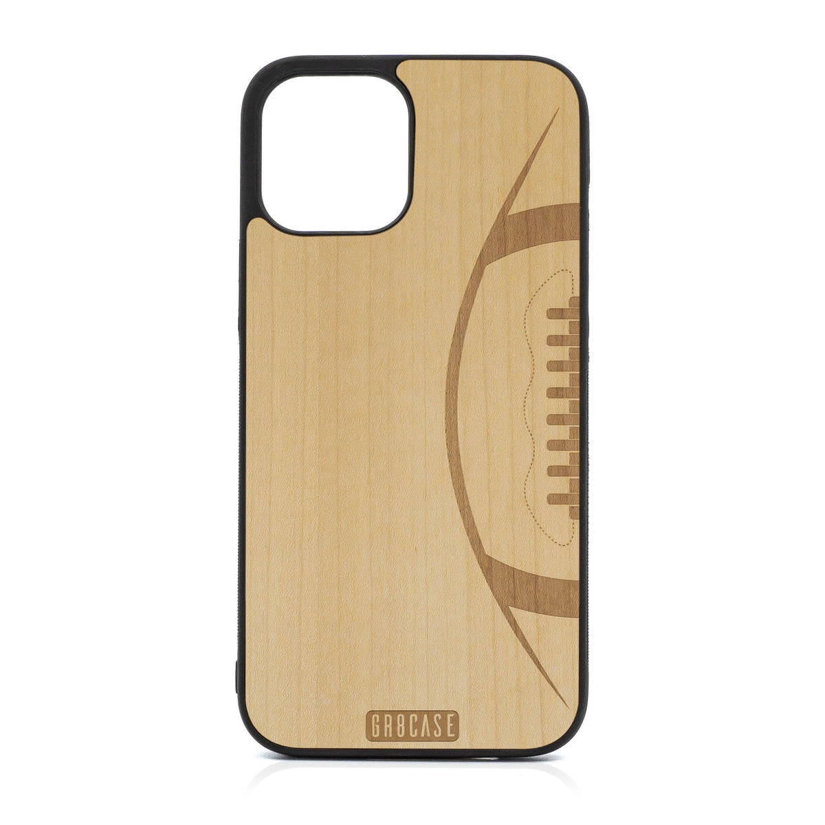 Football Design Wood Case For iPhone 12 Pro Max