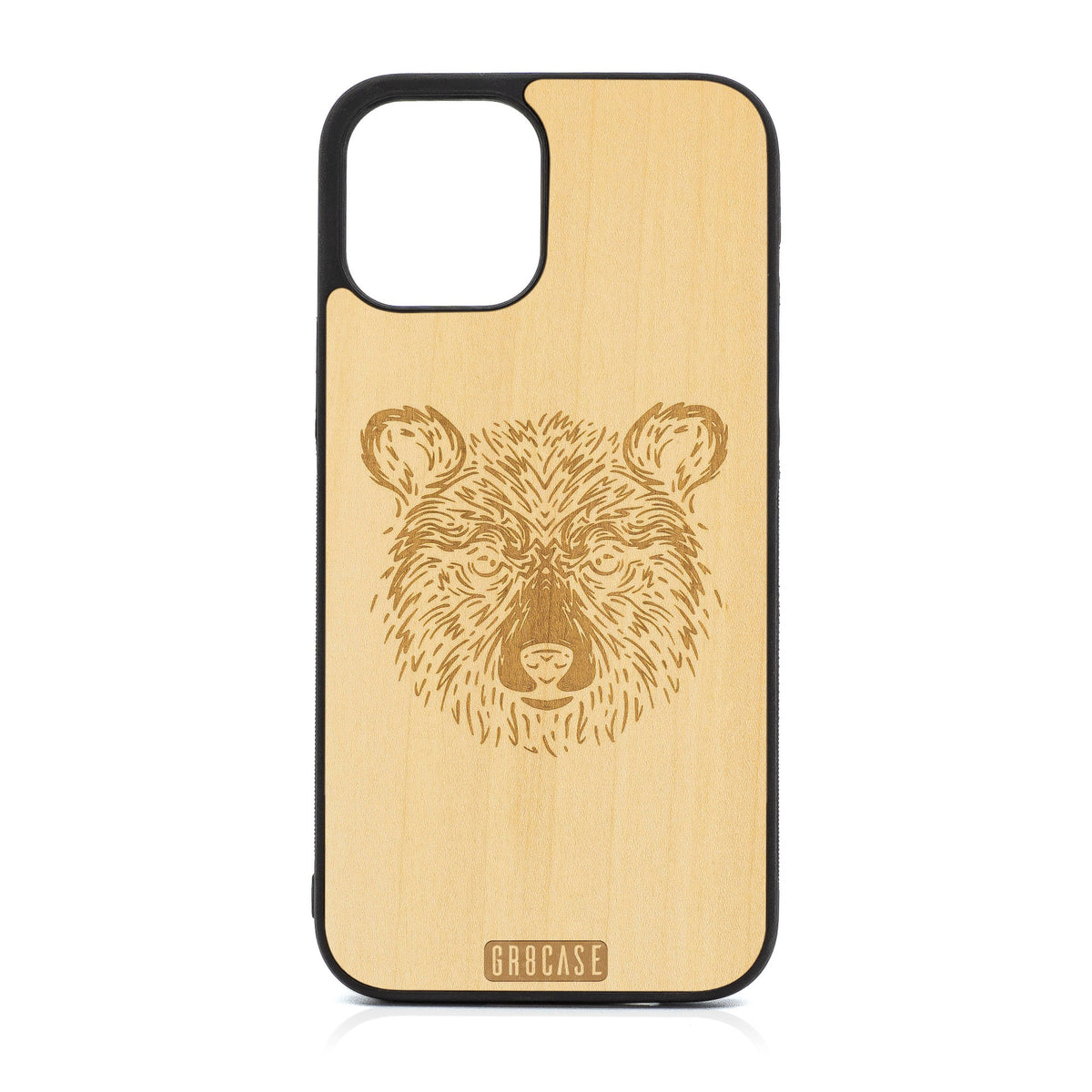 Furry Bear Design Wood Case For iPhone 12 Pro Max