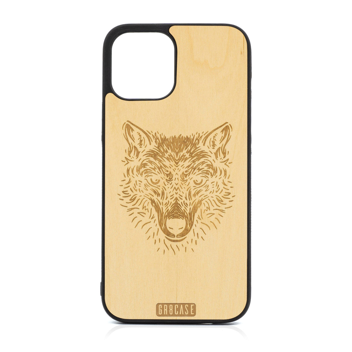 Furry Wolf Design Wood Case For iPhone 12 Pro Max