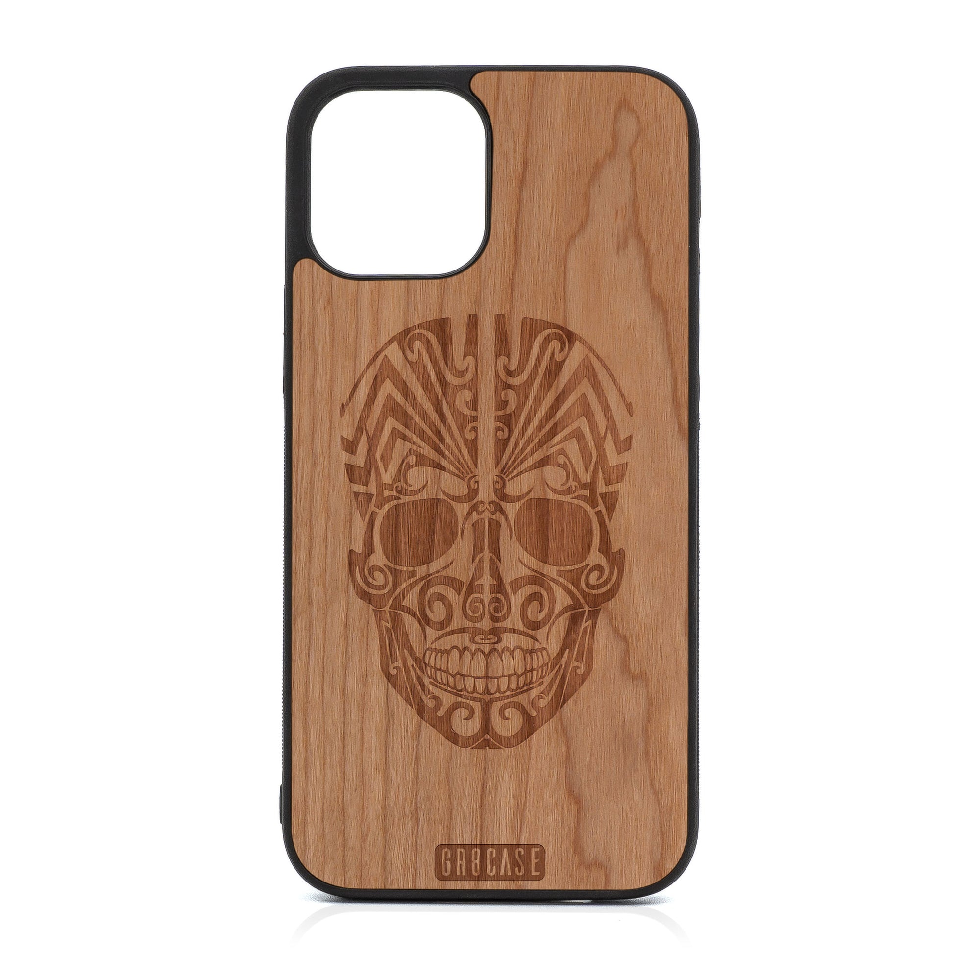 Tattoo Skull Design Wood Case For iPhone 12 Pro Max