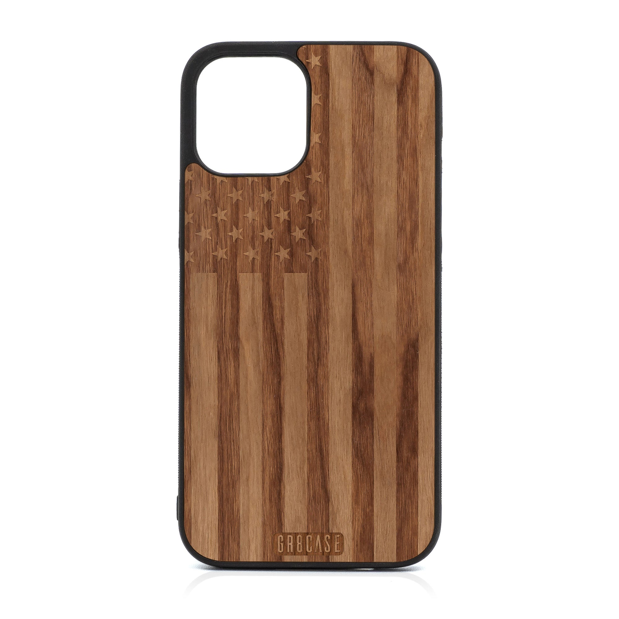 USA Flag Design Wood Case For iPhone 12 Pro Max