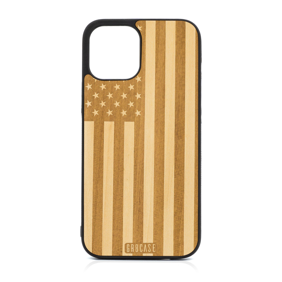 USA Flag Design Wood Case For iPhone 12 Pro Max