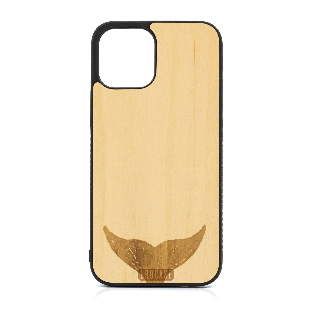Whale Tail Design Wood Case For iPhone 12 Pro Max