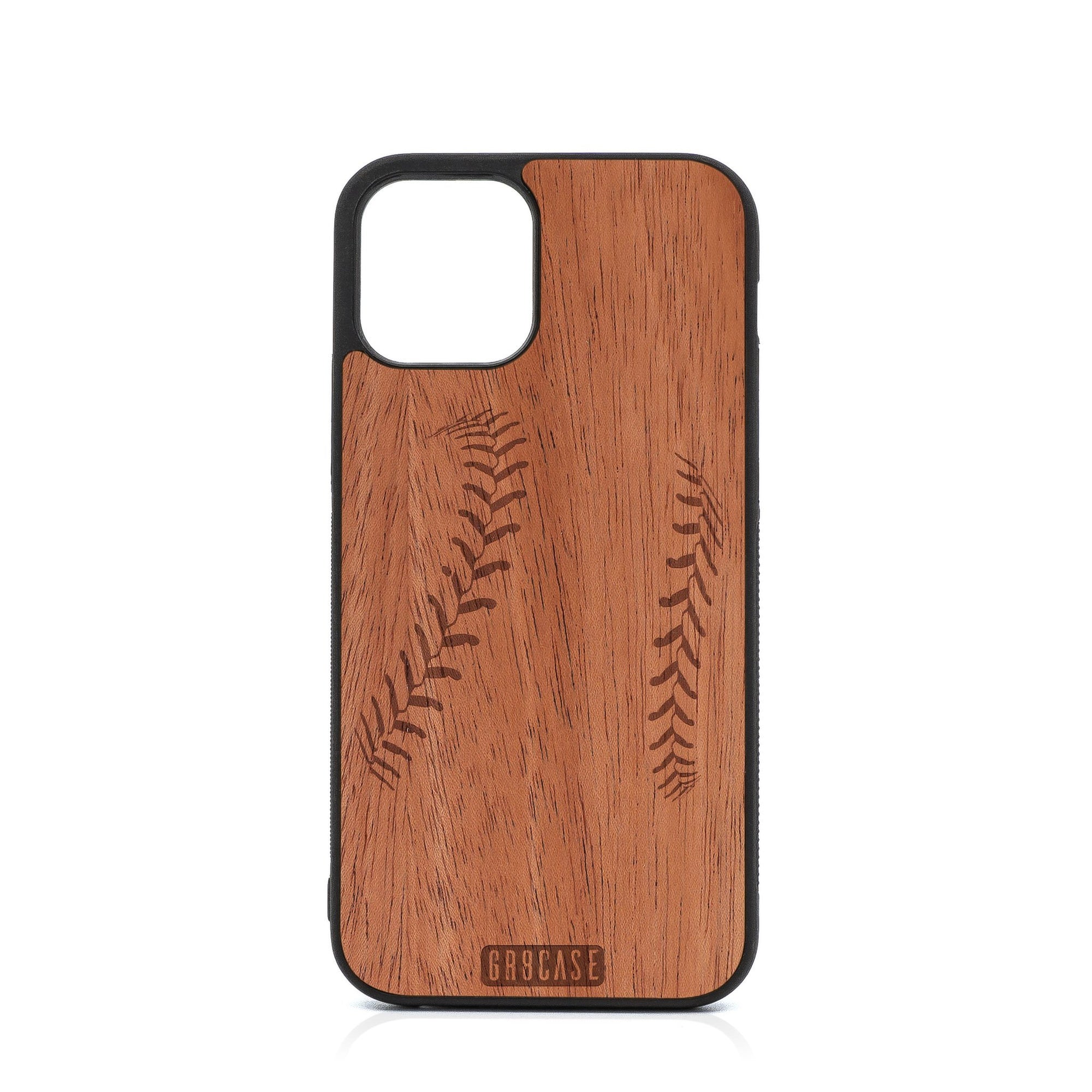 Baseball Stitches Design Wood Case For iPhone 12