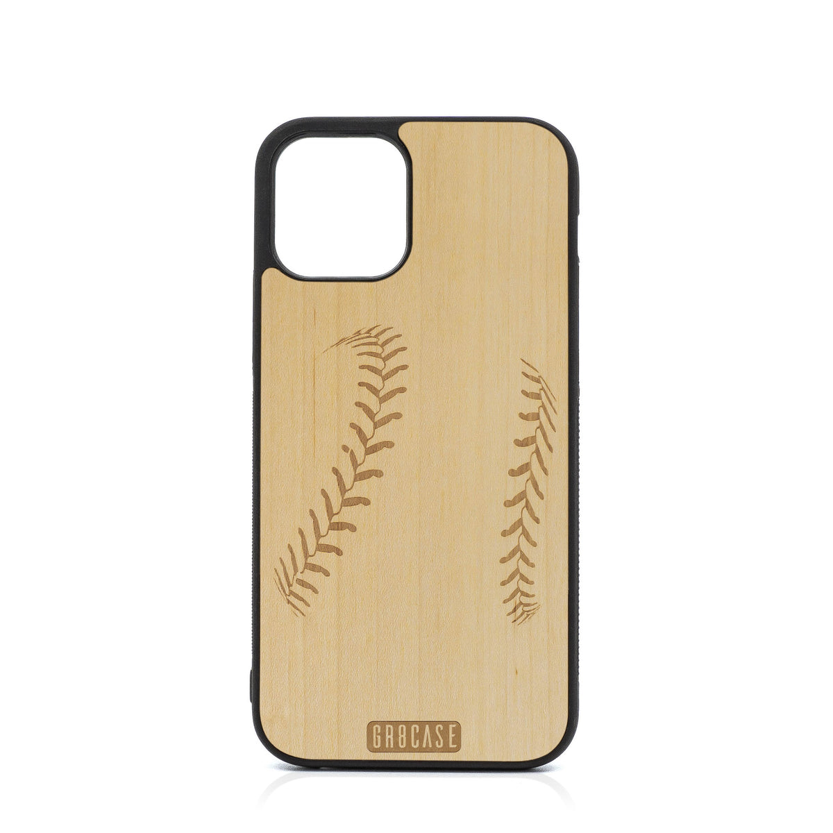 Baseball Stitches Design Wood Case For iPhone 12 Pro
