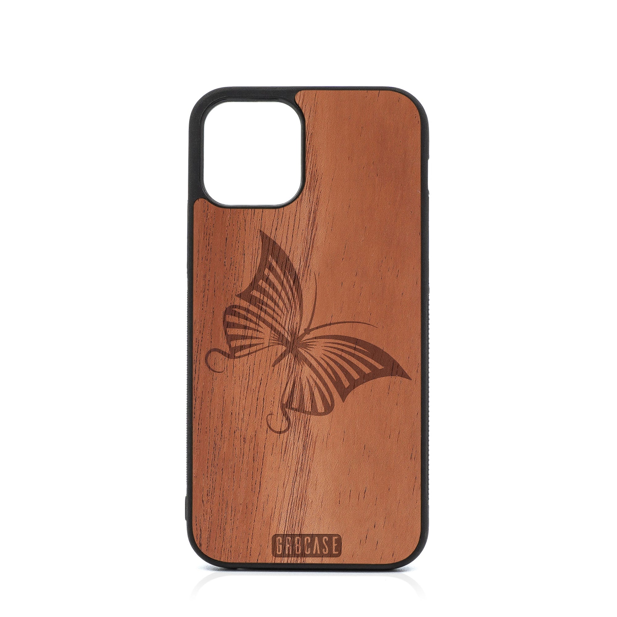 Butterfly Design Wood Case For iPhone 12 Pro