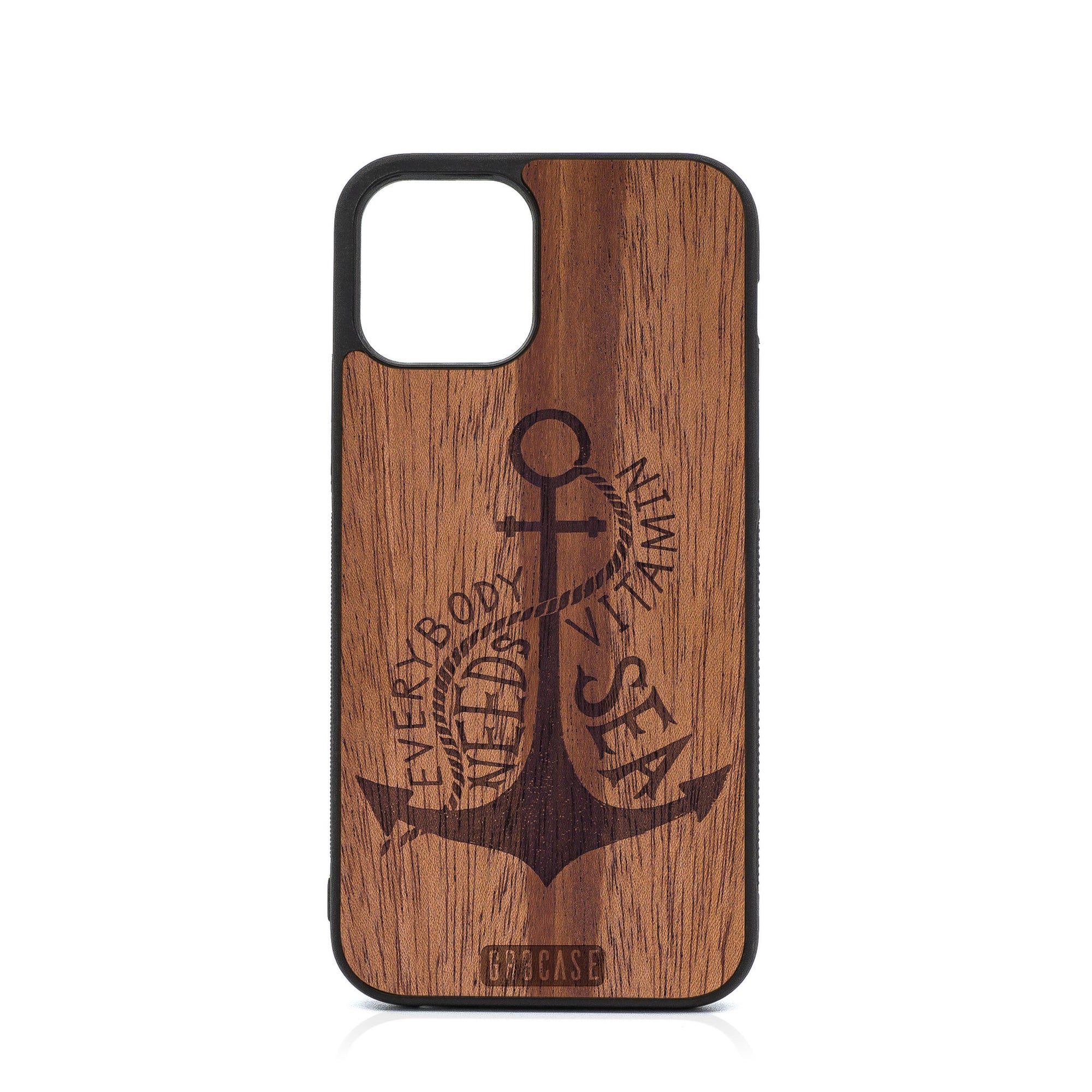 Everybody Needs Vitamin Sea (Anchor) Design Wood Case For iPhone 12