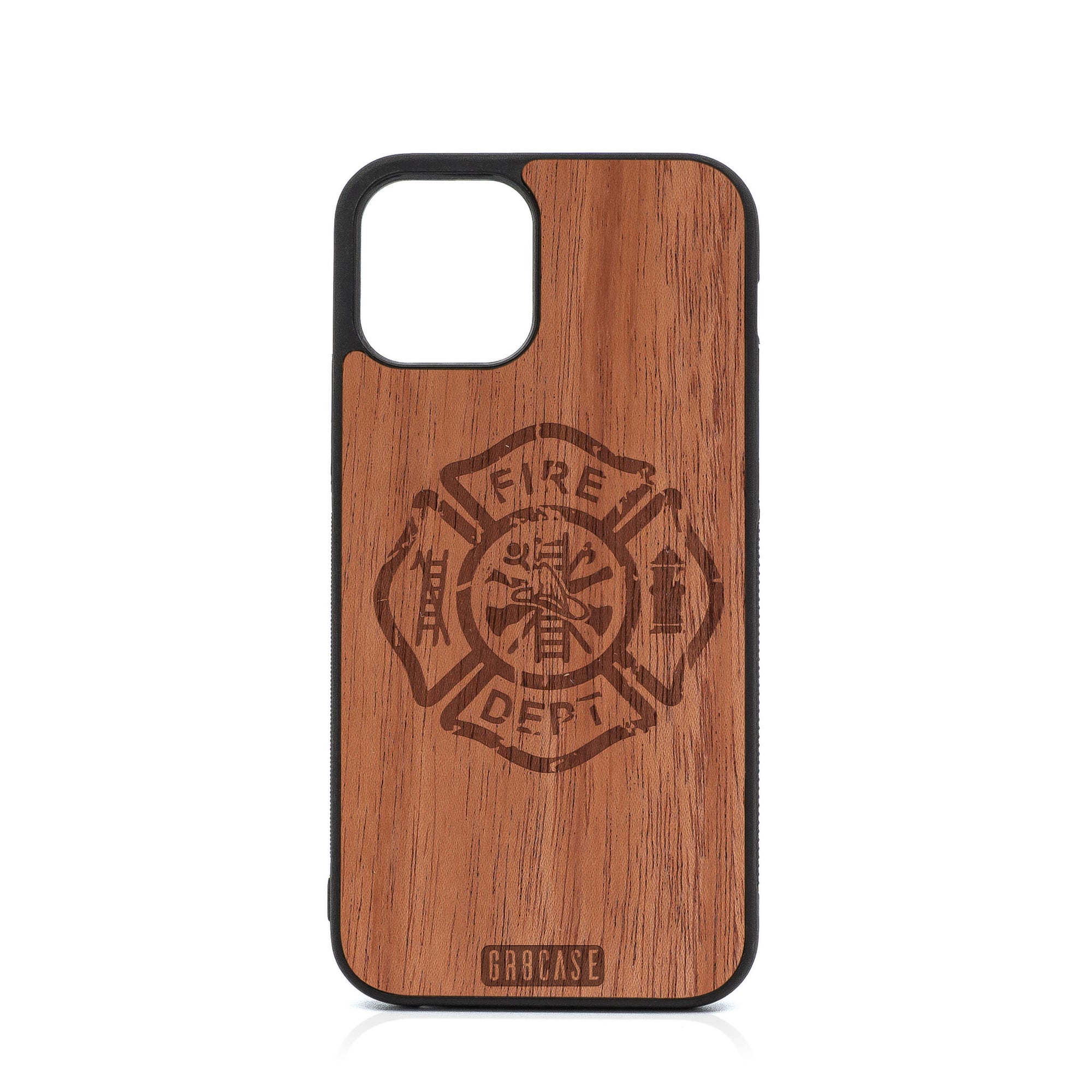 Fire Department Design Wood Case For iPhone 12