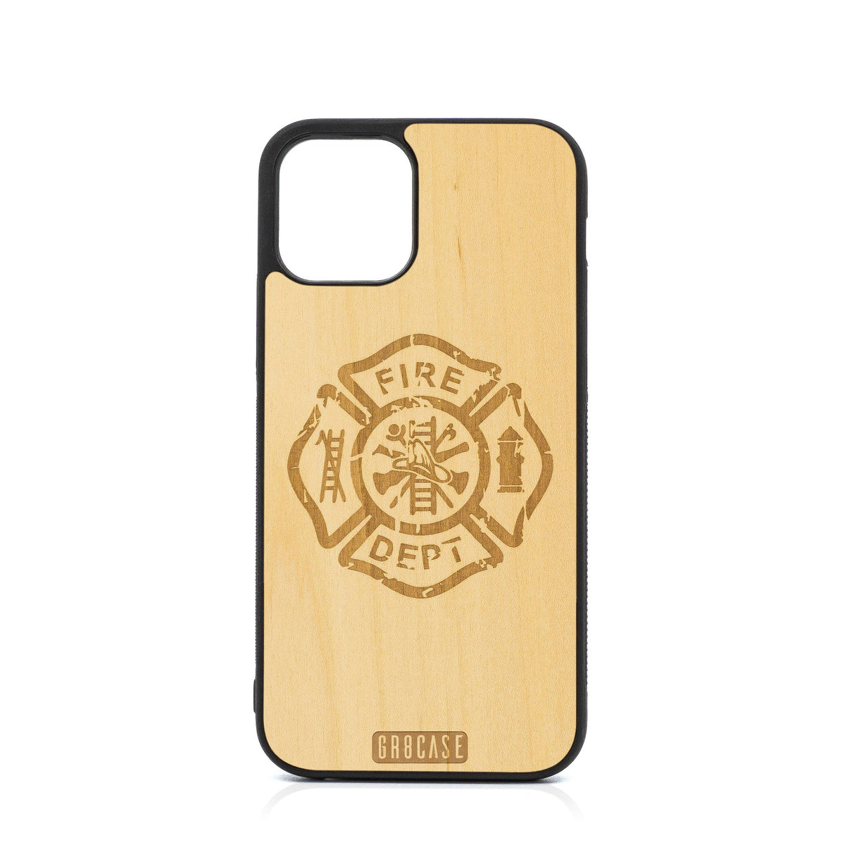 Fire Department Design Wood Case For iPhone 12 Pro