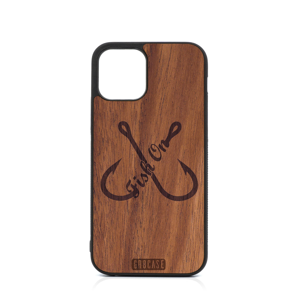 Fish On (Fish Hooks) Design Wood Case For iPhone 12