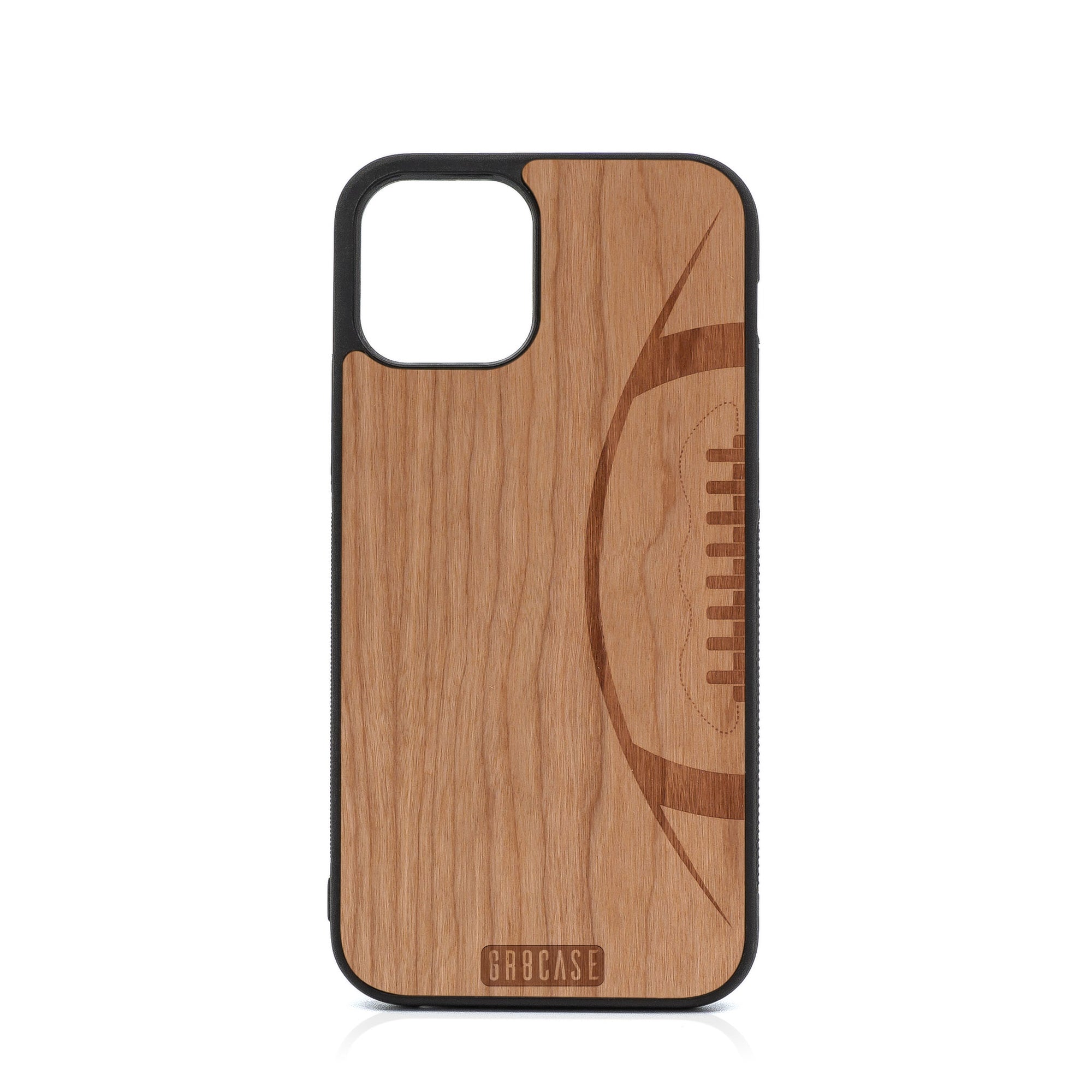 Football Design Wood Case For iPhone 12